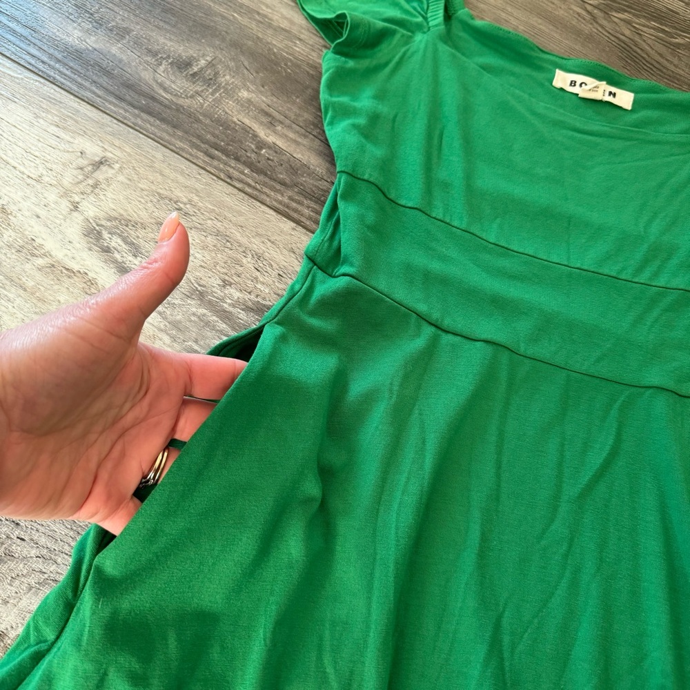 EUC boden square neck jersey mini dress green 4 small 2024 current tag - Picture 7 of 12
